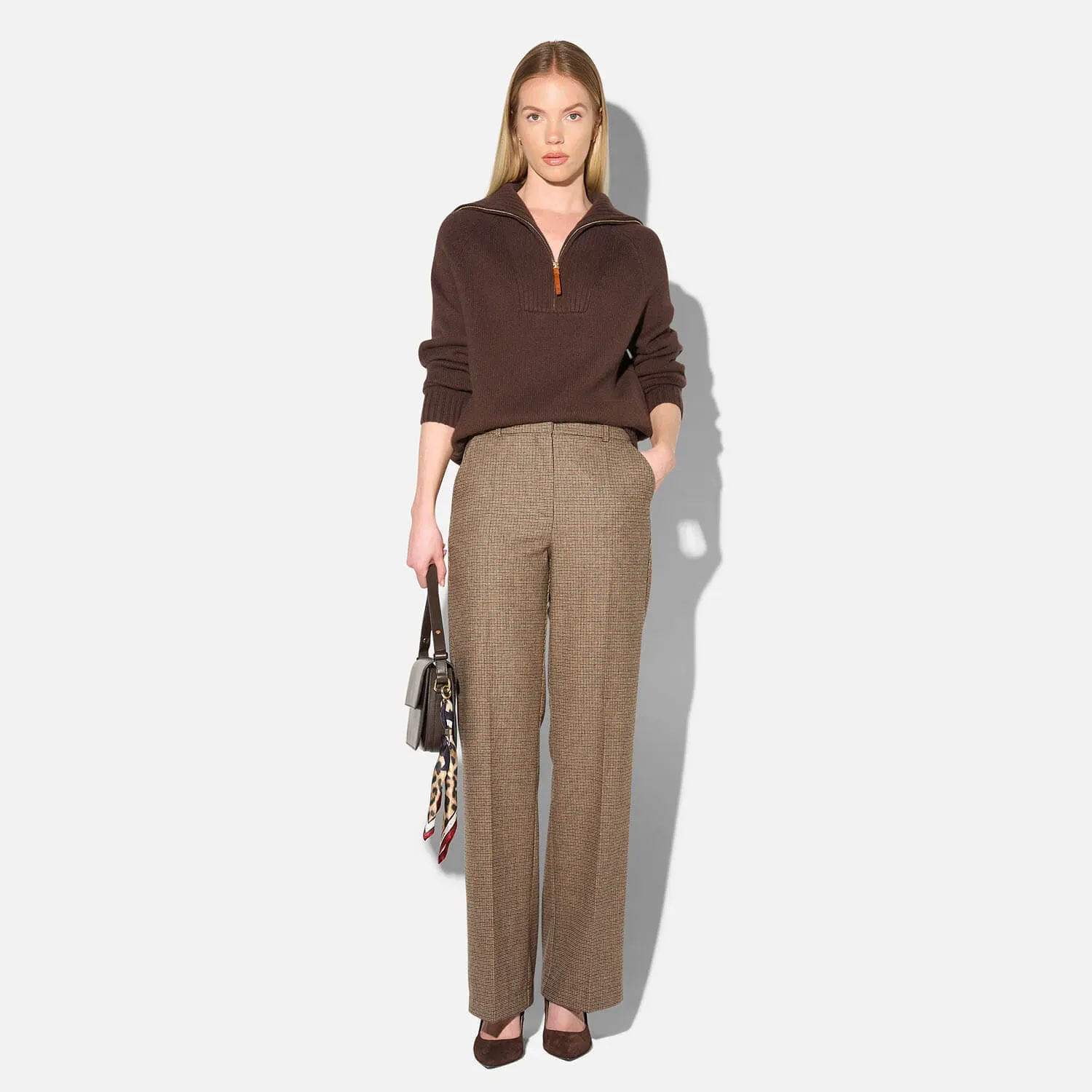 Cashmere Dames Trui Rits Yonas Bruin