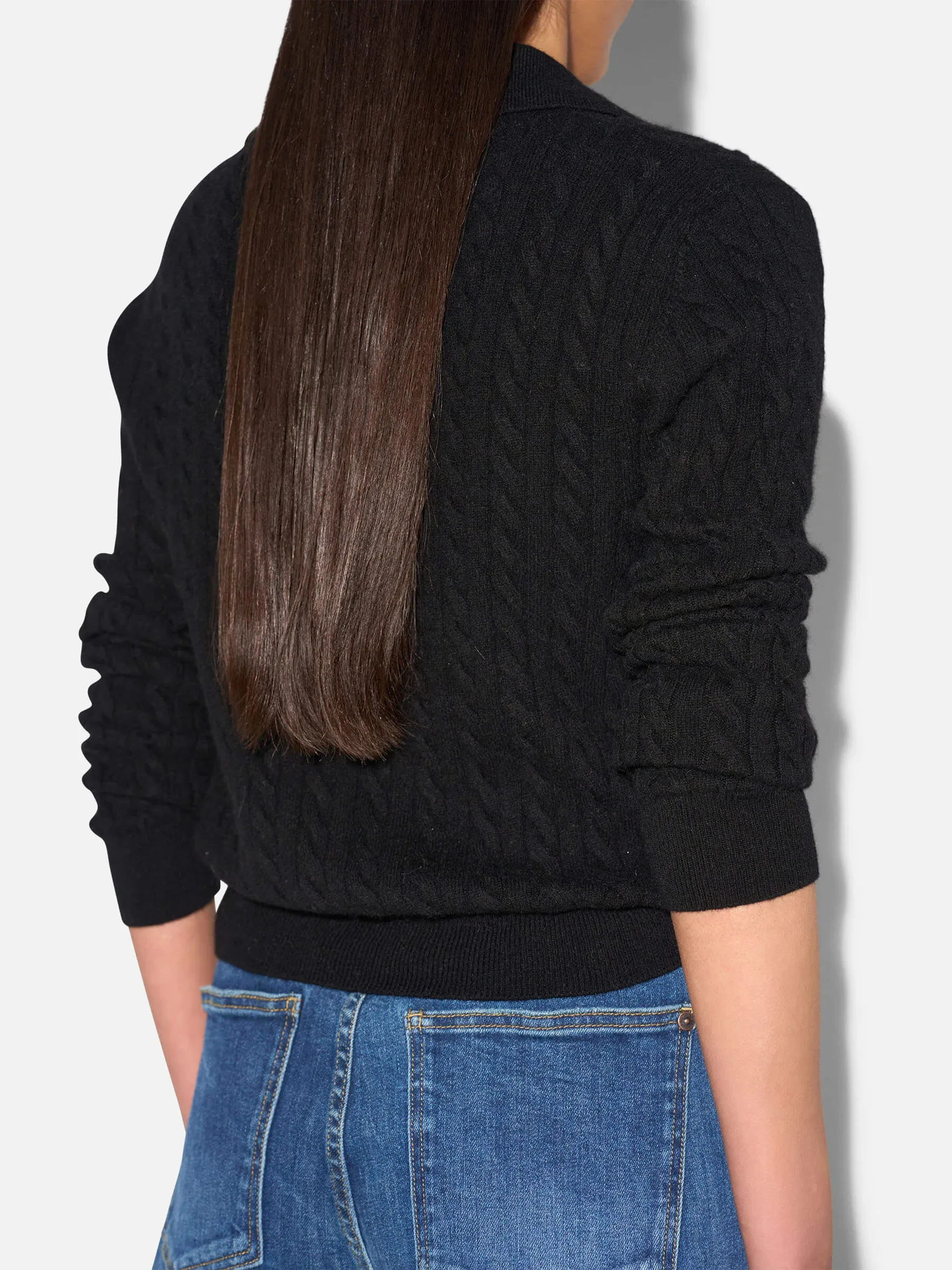 Cashmere Kabel Trui Dames Pierre Zwart