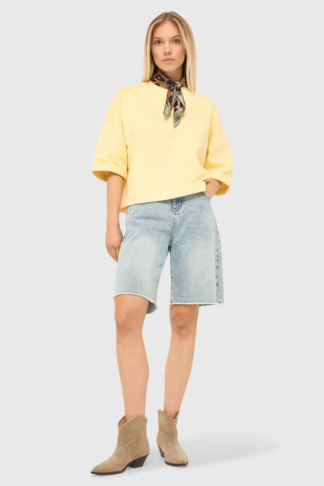 Gele Dames Sweater Katoen Aiden