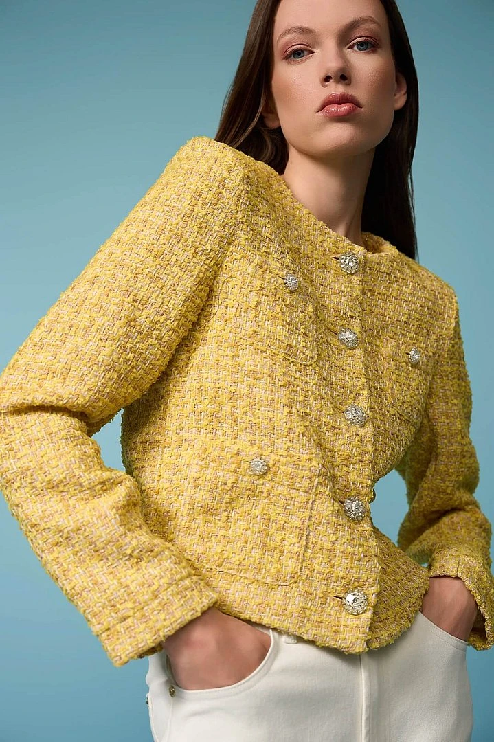 Dames Blazer Jasje Tweed Laurent Geel