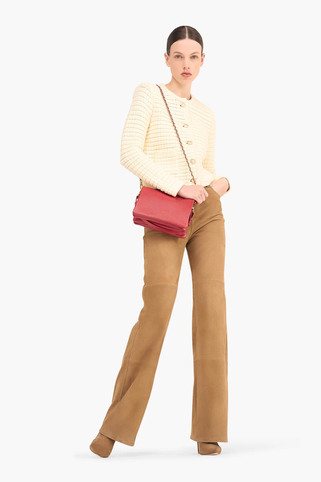 Vest Gebreid Katoen Knopen Jimm Room Wit